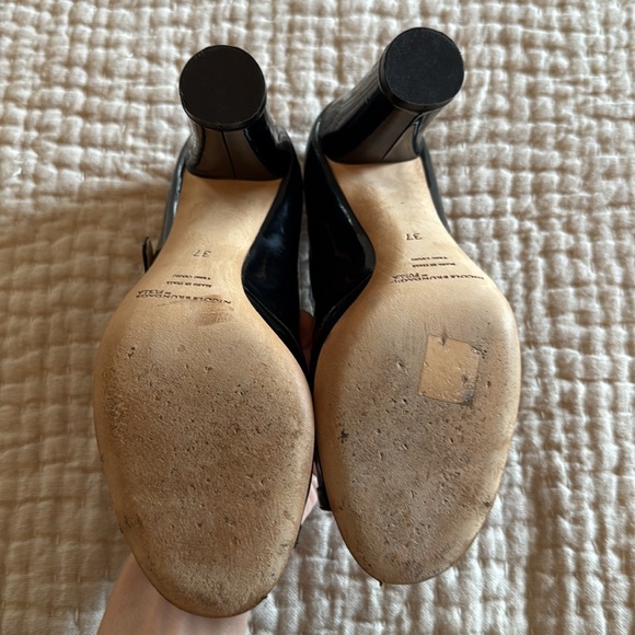 Nicole Brundage for Furla black patent Italian leather heels Euro 37 - Picture 7 of 9